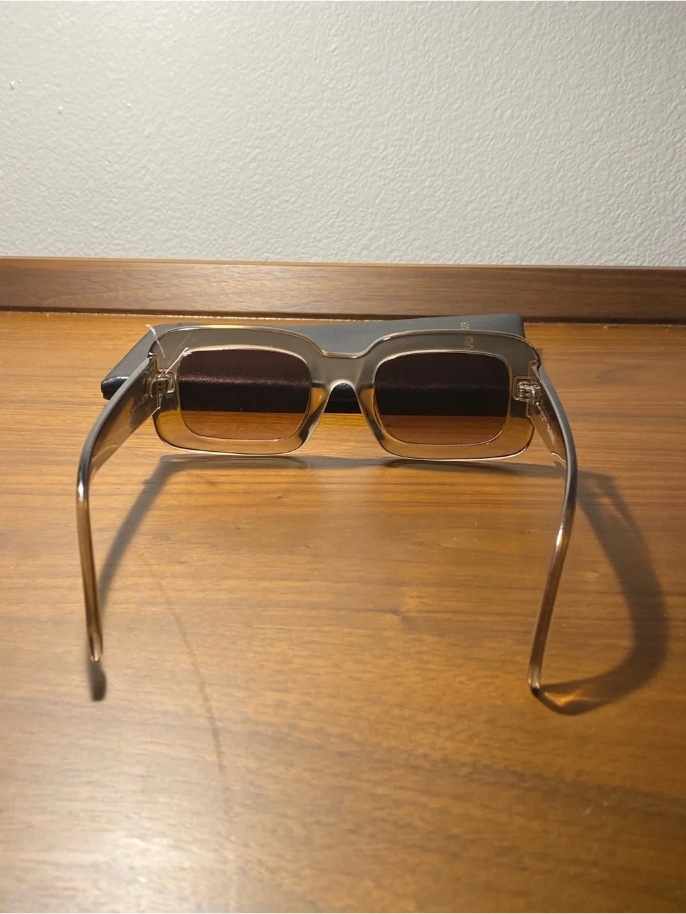 Kurt Geiger Transparent Brown Oversized Square Sunglasses